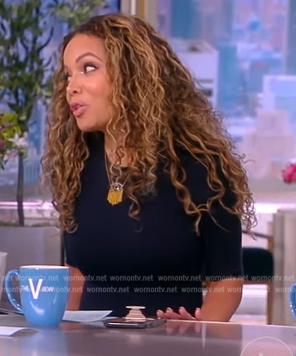 Sunny's black knit midi dress on The View