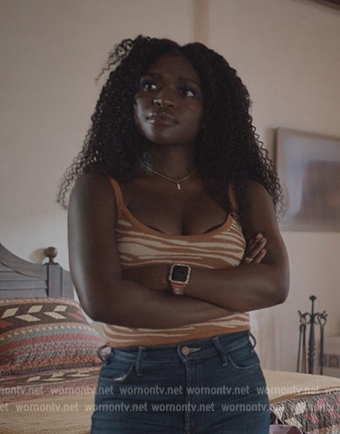 Tasha's tiger stripe knit tank on National Treasure: Edge of History