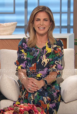 Natalie's horse print wrap dress on The Talk