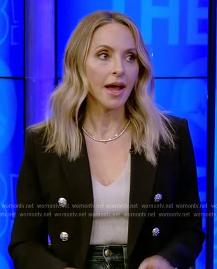Gabby Bernstein's black double breasted blazer on Live with Kelly and Ryan