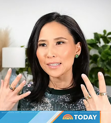 Vicky's green forest print top on Today