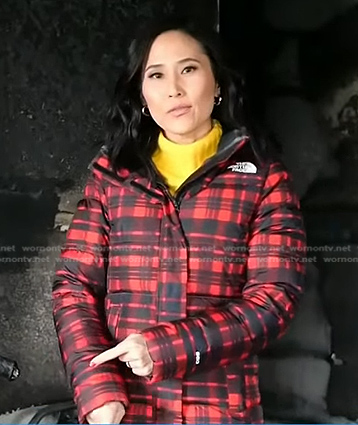 Vicky's red plaid puffer jacket on Today