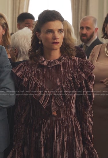 Wendy's ruffle velvet dress on Gossip Girl