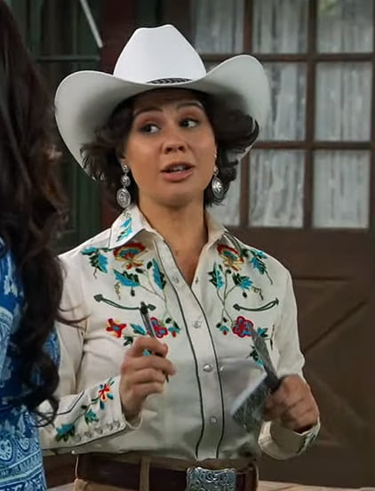 Clementine's floral embroidered western shirt on Bunkd