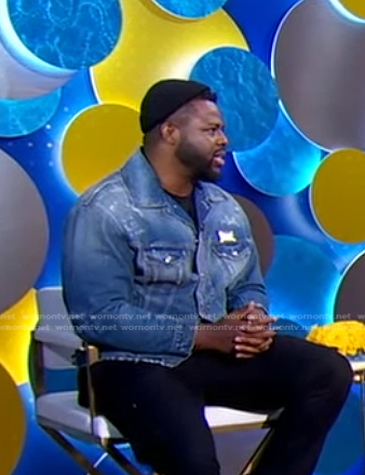 Winston Duke's denim jacket on Good Morning America