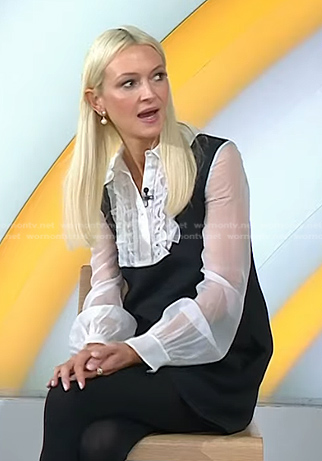 Zanna's black and white ruffle bib dress on Today