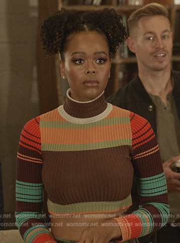 Alicia's stripe ribbed sweater on All American