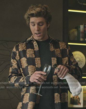 Adam's brown checkerboard print shirt on You