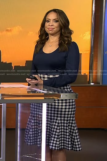 Adelle's gingham check skirt on Today