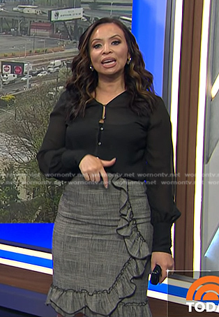 Adelle's grey ruffle skirt on Today