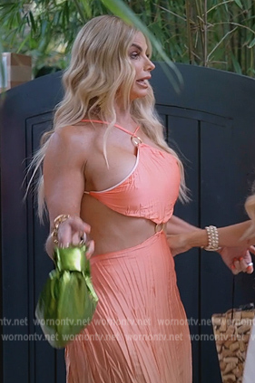 Alexia's pink ring detail maxi dress on The Real Housewives of Miami