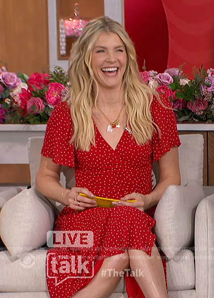 Amanda's red polka dot dress on The Talk