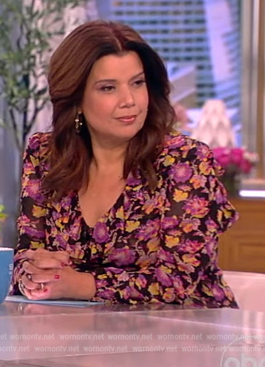 Ana's black floral maxi dress on The View
