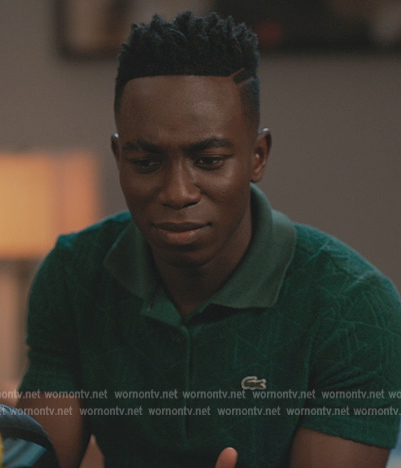 Carlton's green textured polo on Bel-Air