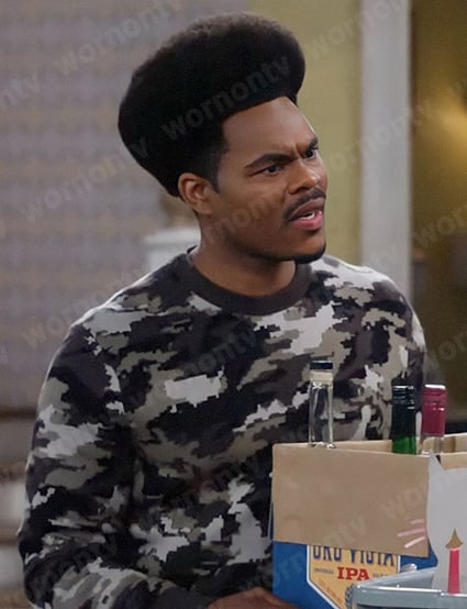Carter's camo print sweater on Call Me Kat