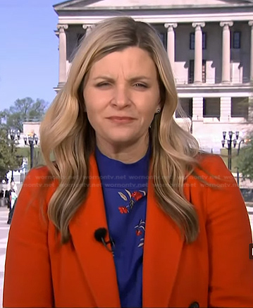 Catie Beck's blue floral print sweater on Today