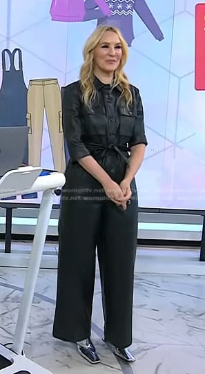 Chassie's black leather jumpsuit on Today