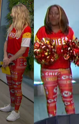 Amanda and Sheryl's Chief's top and leggings on The Talk
