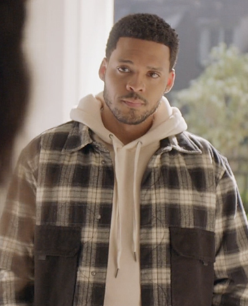 Clay's check jacket with pockets on All American
