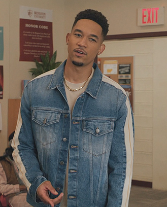 Damon's sleeve stripe denim jacket on All American Homecoming