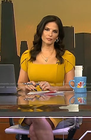 Darlene's yellow square neck dress on Today