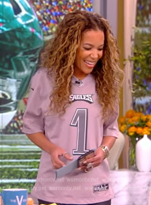 Sunny's gray Eagles jersey on The View