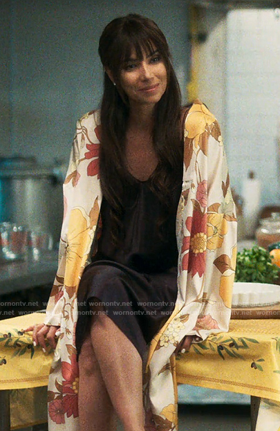 Elena's floral robe on Fantasy Island