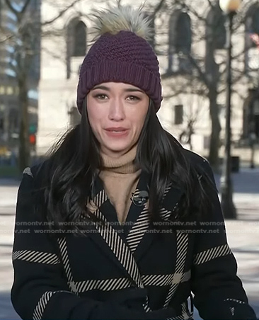 Emily's black checked coat on Today