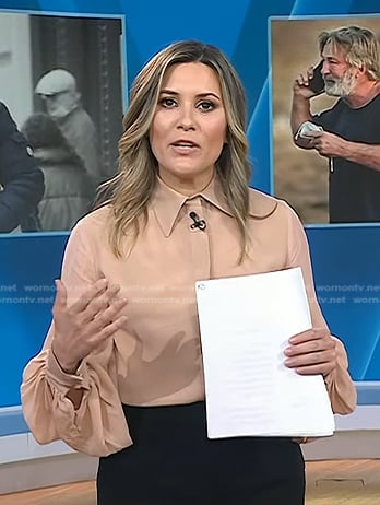 Erin McLaughlin's beige blouse on Today