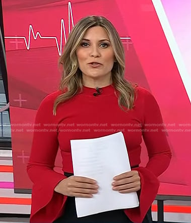 Erin McLaughlin's red bell sleeve top on Today