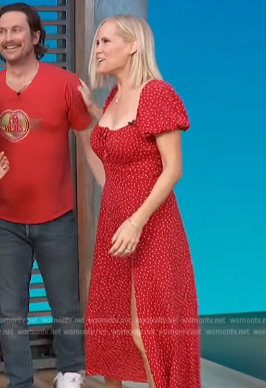 Erin Hudson's red polka dot dress on Access Hollywood