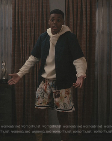 Will's floral print shorts on Bel-Air