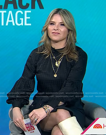 Jenna’s black houndstooth blouse on Today