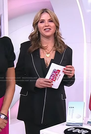 Jenna's black jacket with white piping on Today