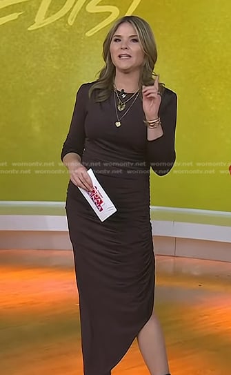 Jenna's brown asymmetric dress on Today