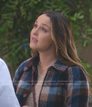 Jo's plaid shirt jacket on Greys Anatomy