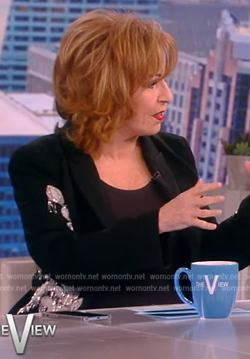 Joy's black embellished blazer on The View