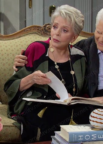 Julie's green and pink colorblock jacket on Days of our Lives