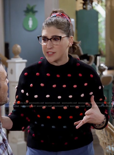 Kat's black pom pom sweater on Call Me Kat