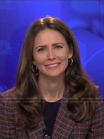 Kate Rooney's plaid blazer on NBC News Daily