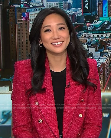 Kathy Park's pink tweed blazer on NBC News Daily