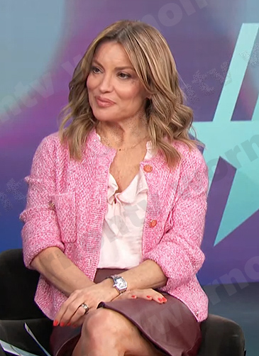 Kit's pink cardigan on Access Hollywood