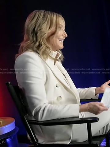 Lara's white double breasted blazer on Good Morning America