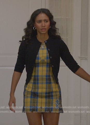 Layla's yellow plaid mini dress on All American
