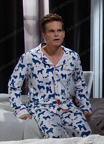 Leo's dog print pajamas on Days of our Lives