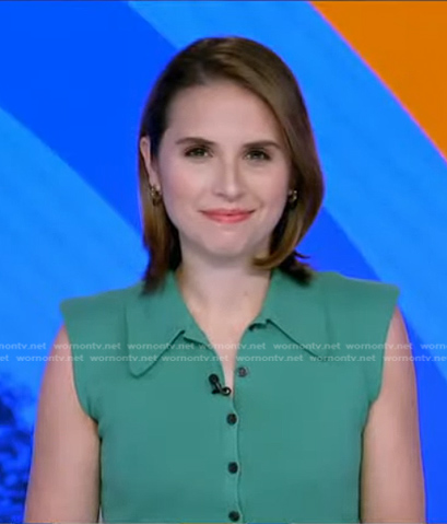 Elizabeth Schulze's green polo top on Good Morning America