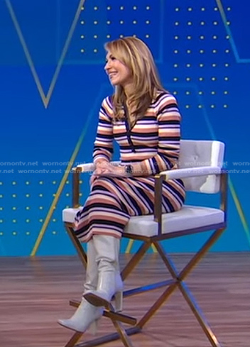 Lori's striped knit polo dress on Good Morning America