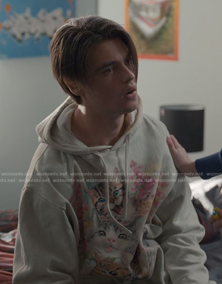 Marcus's cat hoodie on Ginny & Georgia