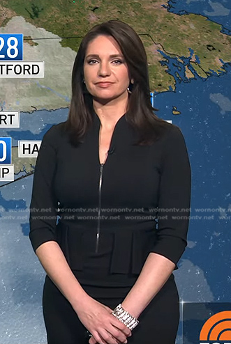Maria's black zip front peplum dress on Today