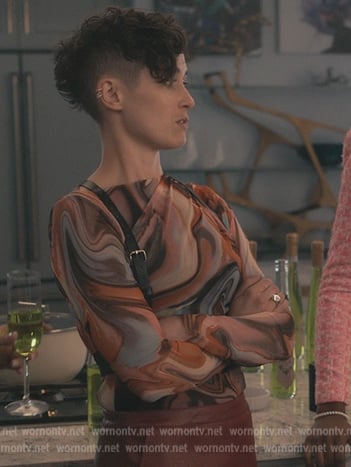 Marble print mesh top on Bel-Air